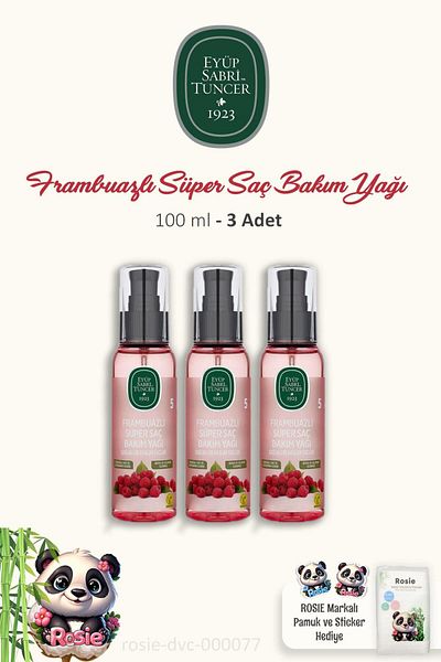 Eyüp Sabri Tuncer Eyüp Sabri Tuncer Raspberry - 3 Pieces Super Hair Care Oil 100 ml Cotton ROSIE