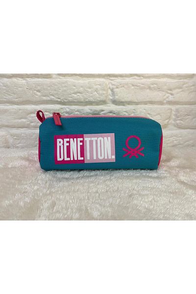 United Colors of Benetton Geantă ovală pentru creion Benetton Blue Pink