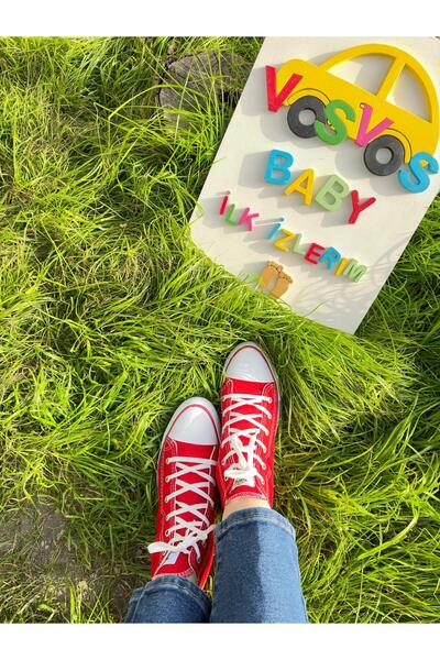 VOSVOSBABYSTORE Long Red Linen Sneaker - Ankle Adult