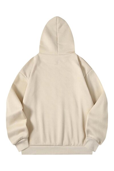 SeusCraft Manhattan 1898 Beige Oversize Hooded Sweatshirt - Winter Thick Design