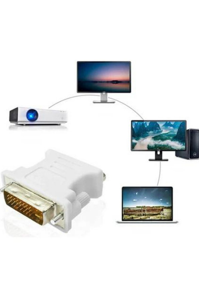 Unichrome DVI 24+5 Erkek To VGA Dişi Çevirici Dönüştürücü - DVI VGA Adaptör