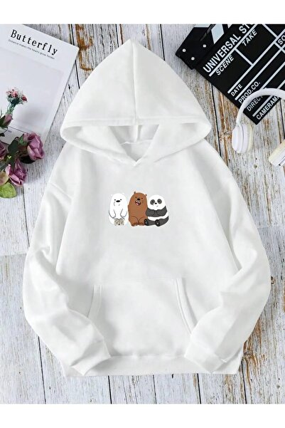 SeusCraft Унисекс суитшърт с качулка и голям размер - 3 мечета