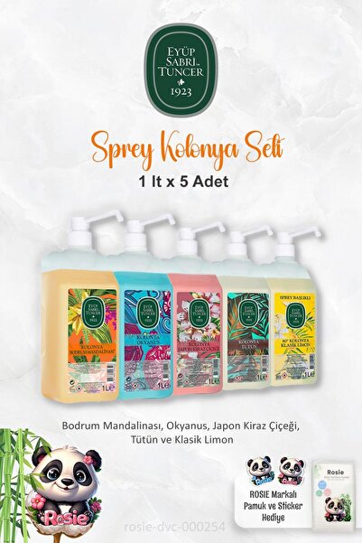 Eyüp Sabri Tuncer 1 Litrelik 5'li Sprey Kolonya Seti Ve Rosıe