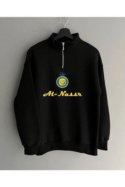 Pisa Art Суитшърт с цип отпред и в центъра с половин цип Al-Nassrl