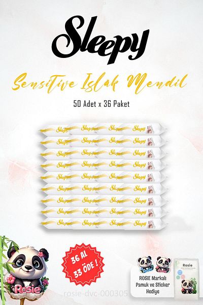 Sleepy ROSIE 50 Pack Cotton Sleepy Sensitive Baby Wipes - BUY 36 GET 33