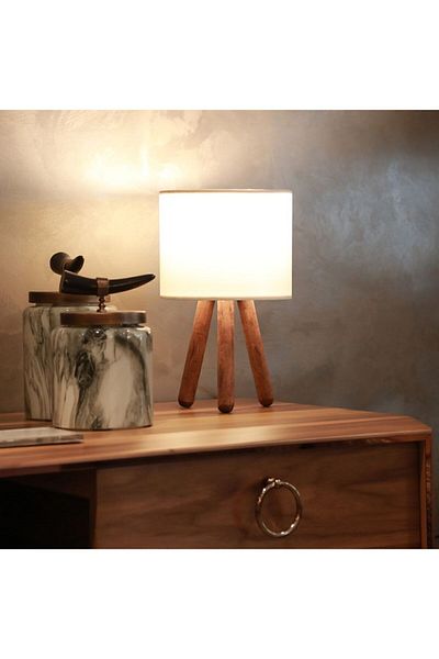 HOMİNG عاكس الضوء برأس أسطواني خشبي بتصميم كريمي - Ayd-2939