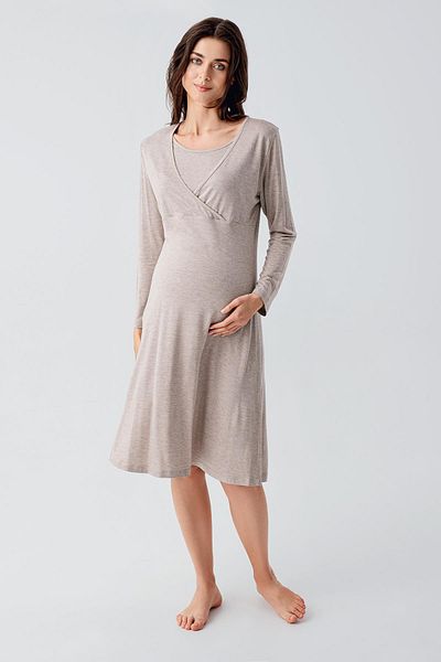 Artış Μακρυμάνικο Lycra Viscose κοντό νυχτικό για έγκυες γυναίκες