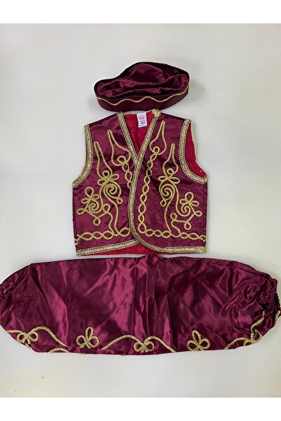 DilekKostüm 23 Nisan Kep Şalvar Yelek Kostüm Folklör Kıyafeti Erkek Kız Yöres...