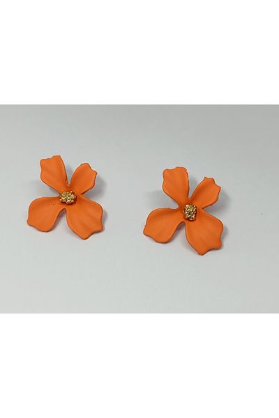 KIVANC ACCESSORİES Orange Flower Earrings