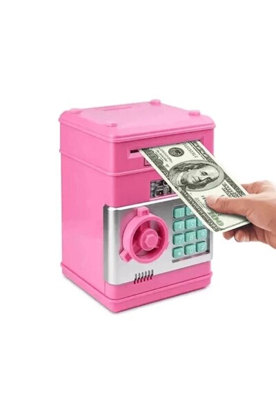 Hediyezin Otomatik Şifreli  Pembe  ATM Kumbara Kasa