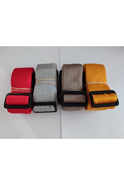 BALP 4 Colored Luggage Belt - Red, Gray, Beige and Orange, 4 Cm Total 4 Pieces