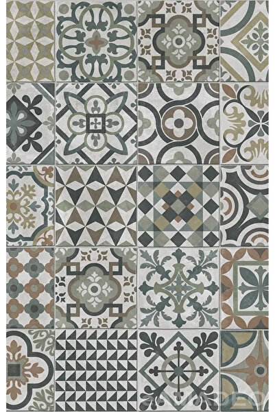 AKSEREN Mineflo PVC Yer Kaplaması Taş Mozaik desen En 2 Metre