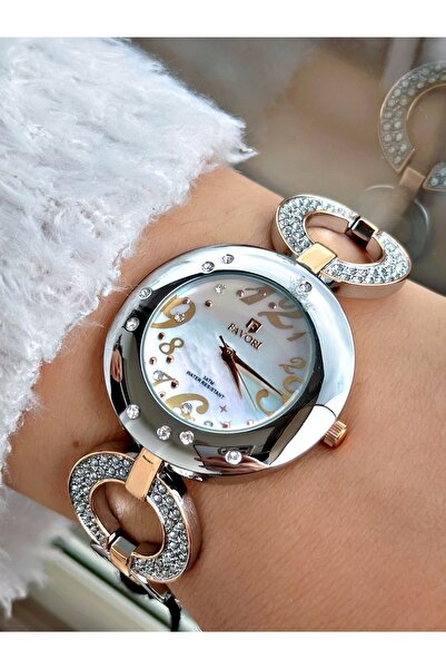 Favori Rose Ve Metal Taşlı Kadın Kol Saati Fvr-1081.2vmv