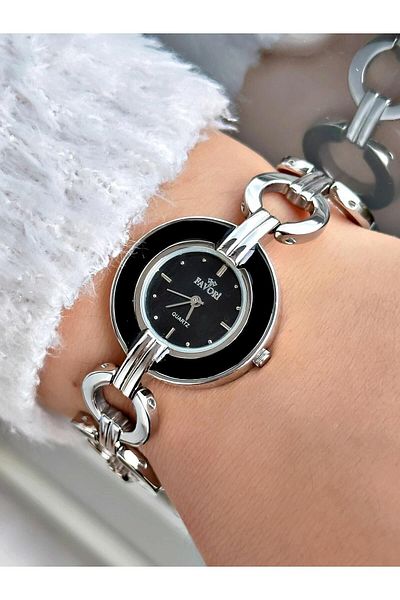 Favori Sports Style Black and Metal Color Women's Wristwatch - Fvr-1037.2cbc