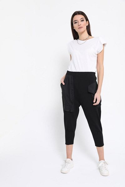 BEBE PLUS Pantaloni de damă cu buzunar cu parașuta cu picior săgetat