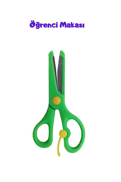 O&S Oyun ve Sanat Eğlen-Üret Student Child School Activity Scissors, Cardboard Painting green Scissors, green student scissors