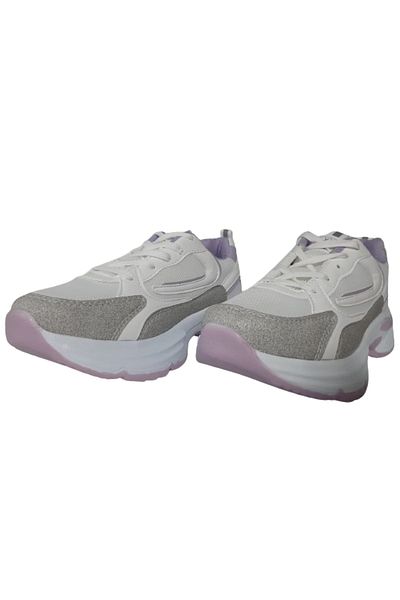 Texin White and Purple Lace-up Lightweight Women's Shoes - Texinn20