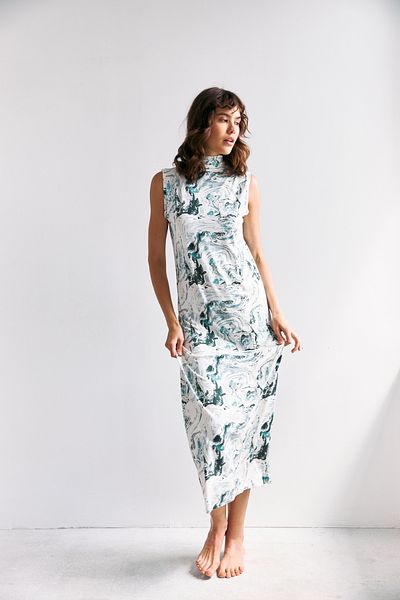 Bipantolon Πράσινο Lycra Basic Dress - Stand γιακά και μοτίβο Pinterest