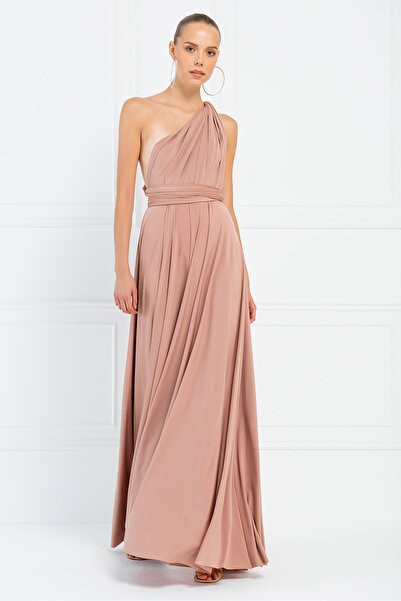 Kikiriki Αμάνικο πλισέ μακρύ φόρεμα με λαιμόκοψη V