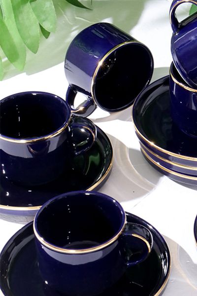 AROW Pink and More TR-3078 - 12 Piece Porcelain Cup Set for 6 People