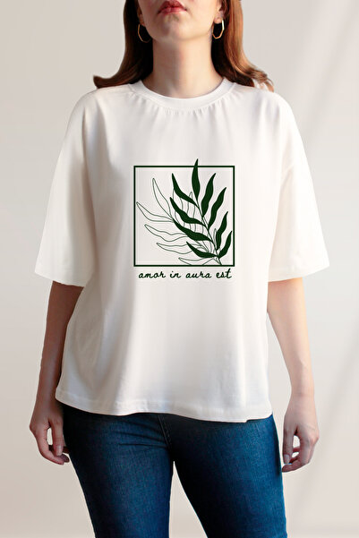 FANA تي شيرت نسائي كبير الحجم مطبوع عليه زهور من Amor