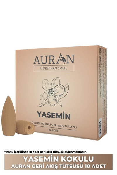 AURAN Yasemin Kokulu Geri Akış Tütsüsü konik Tütsü Jasmine Backflow Incense Cones 10 Adet