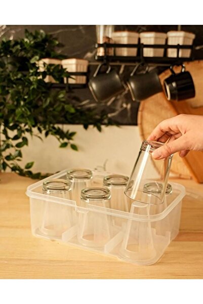 vanilinkitchen Pratik 6’lı çay bardağı taşıma kutusu pikniklik çay