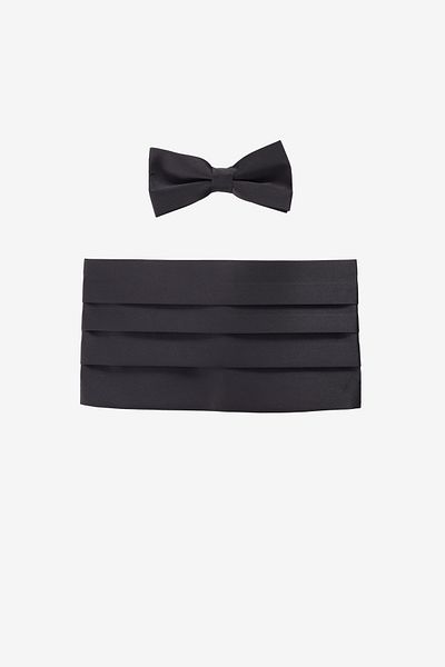 ALTINYILDIZ CLASSICS Set de accesorii negre pentru bărbați - papion și cummerbund