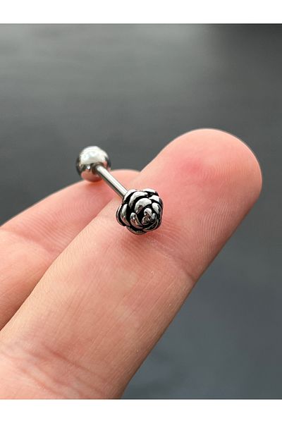 Karınca Piercing Rose Motif Cone Tongue Piercing