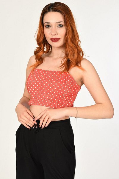 BEBE PLUS Thin Strap Polka Dot Bustier