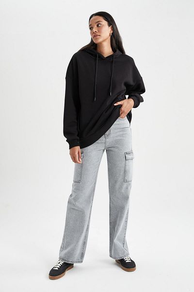 DeFacto Thick and Hooded Oversize Sweatshirt - A4445ax23au