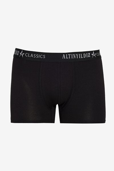 ALTINYILDIZ CLASSICS Ανδρικό Premium βαμβακερό μαύρο-γκρι Standard Fit με μοτίβο εύκαμπτο πακέτο μπόξερ 2 τεμαχίων