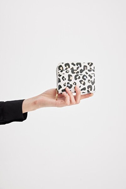 DeFacto Portofel de damă din piele artificială cu model leopard D7030axns