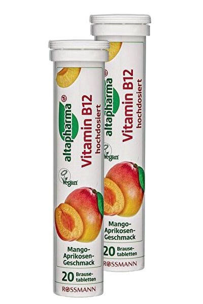 Altapharma 20 Pack Mango+Apricot Flavored Water Melter Tablets - Vitamin B12 (2 Pieces)
