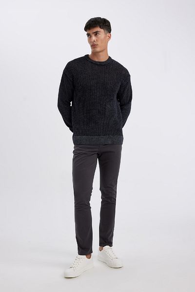 DeFacto Plátěné kalhoty Chino Slim Fit Slim Fit Bavlna Strečové úzké nohavice C9441Ax24Au