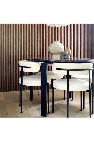 BiSandalye 4 Adet Rols Modern Yemek Masası Sandalyesi Teddy Sandalye Mutfak S...