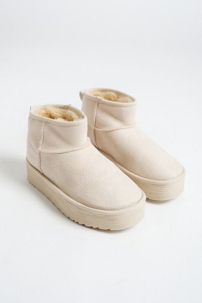sfy shoes Γυμνές μίνι σουέτ μπότες - Γυναικεία παπούτσια με μισές σόλες και φτερά εσωτερικά