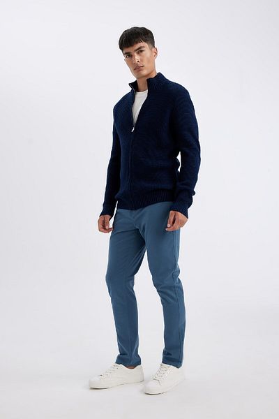 DeFacto Chino Canvas-Hose, schmale Passform, schmale Passform, Baumwolle, dehnbar, schmales Bein, C9441ax24au