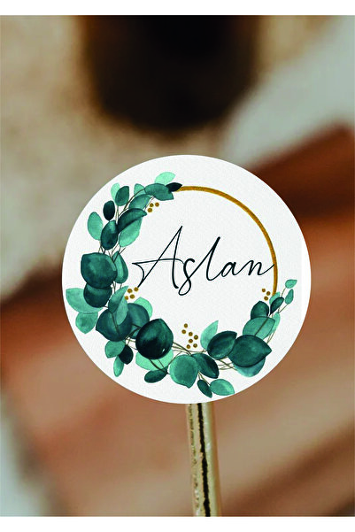 WALLHUMAN İsimli Kişiye Özel Yuvarlak Bebek Etiket/sticker 4x4cm 96 Adet