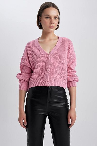 DeFacto Strickjacke mit V-Ausschnitt und normaler Passform - U2052az23wn