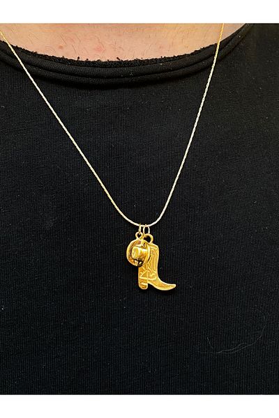 Nurşah Özcan Store Cowboy Charm Design Necklace - Boots and Hat Model