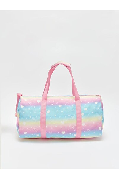 LC Waikiki Kalp Baskılı Kız Çocuk Spor Çantası Soly (41x21x18 cm)