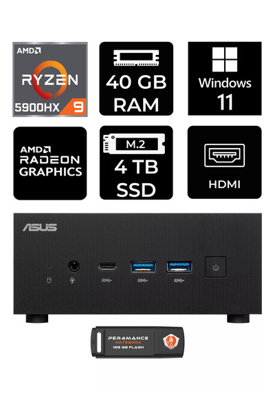 ASUS ExpertCenter PN52 R9-5900HX 40GB RAM 4TB SSD W11HOME MİNİ MASAÜSTÜ PC & ...