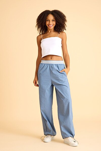 Joshs Kadın Palazzo Paraşüt Pantolon Cepli, Ayarlanabilir Paça Detaylı