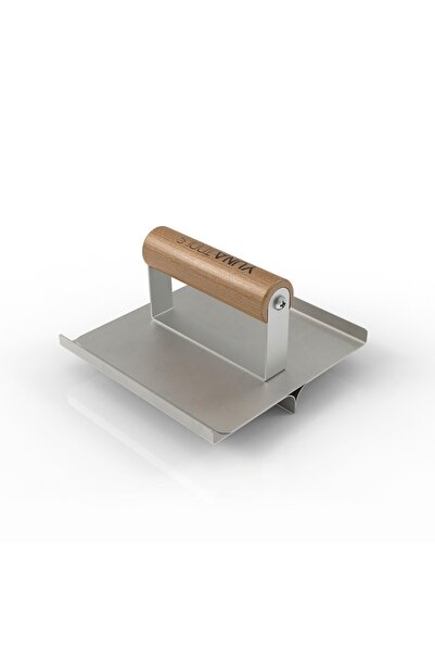 YUNA TOOLS Paslanmaz Çelik Oluk Malası 150(W)x150(L) mm R12 D20 - Ahşap Sap