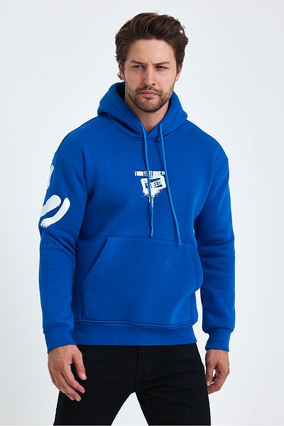 Tarz Cool Ανδρικό φούτερ Fleece με κουκούλα από βαμβάκι - 3 κλωστές, Standard Fit