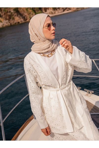 Modanisa White Women Kimonos Caftans Styles Prices Trendyol
