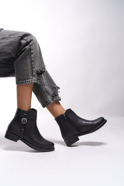 Riccon Branlihn Kadın Toka Detaylı Bot 0012492 Siyah Cilt