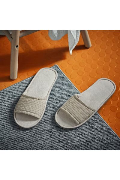 IKEA Skovelsjön 26.5 cm Beige Bathroom Slippers - Eva Foam Sole S/M Slippers