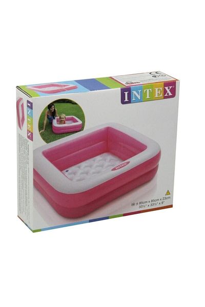 Intex حوض سباحة مربع صغير وردي 85x85x23 سم